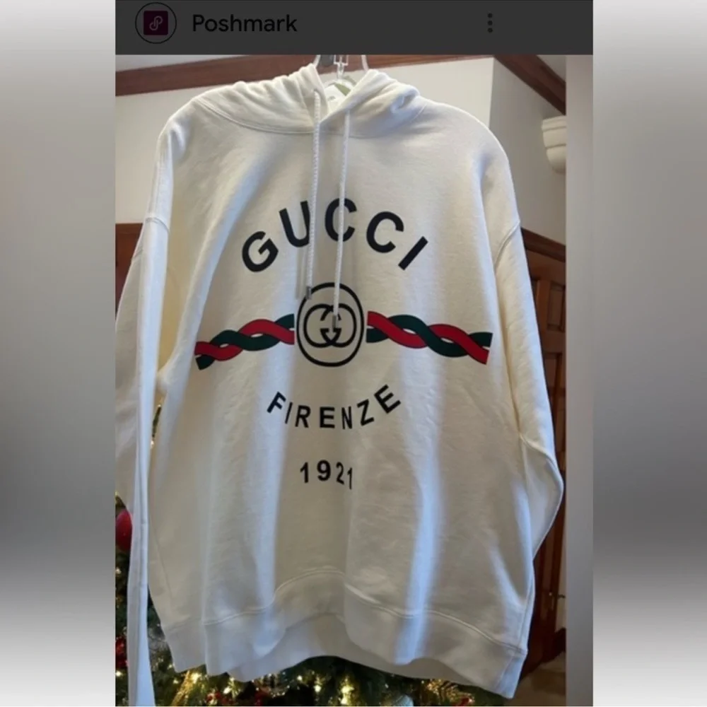 Men’s Gucci FIRENZE 1921 cotton hoodie interlocking G/web strike size XXXL